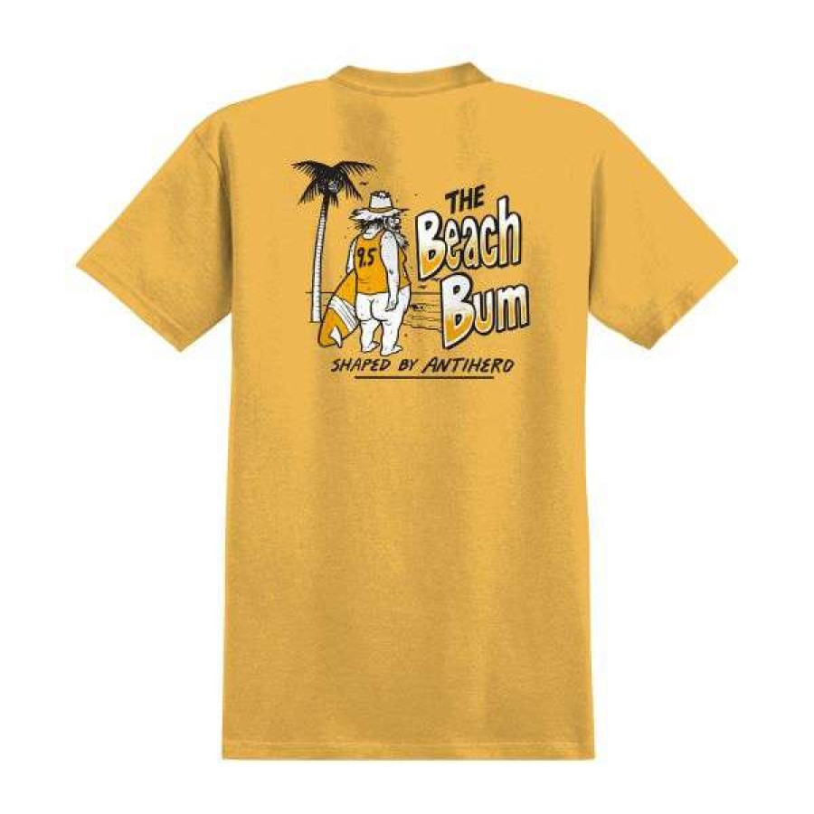 Clothing * | New Threads Anti-Hero. Beachbum T-Shirt. Gold / White.