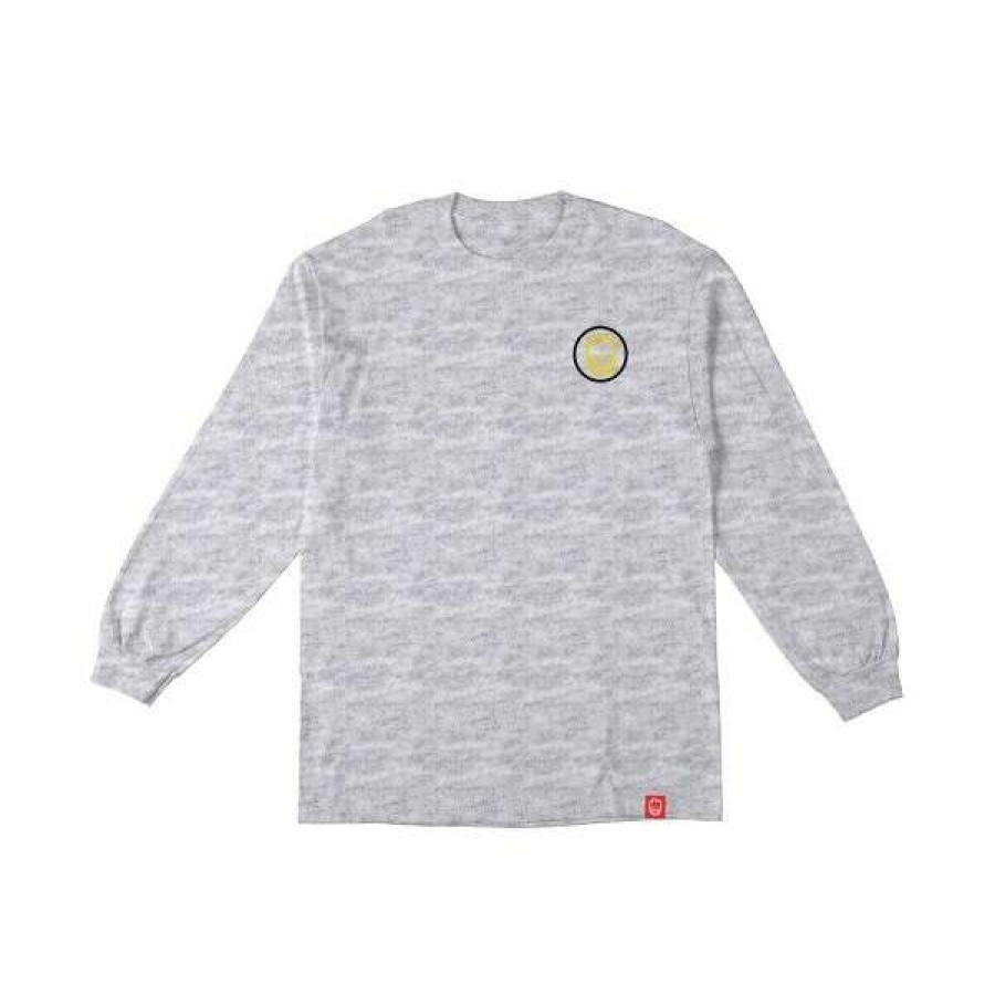 Clothing * | Best Quality Spitfire. Classic Swirl Overlay Longsleeve T Shirt. Ash.