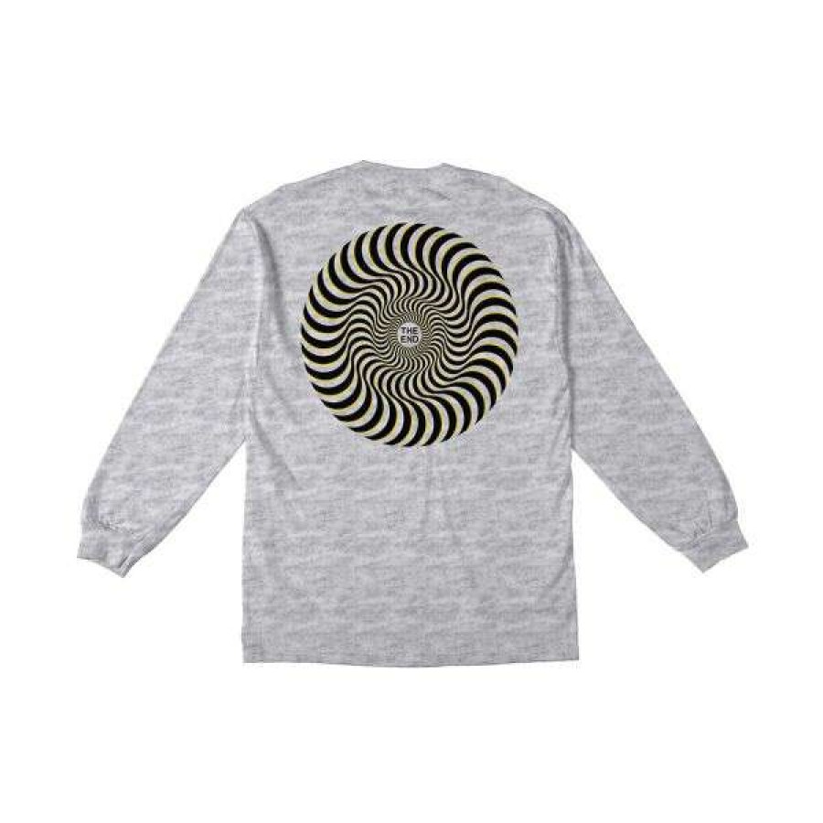 Clothing * | Best Quality Spitfire. Classic Swirl Overlay Longsleeve T Shirt. Ash.