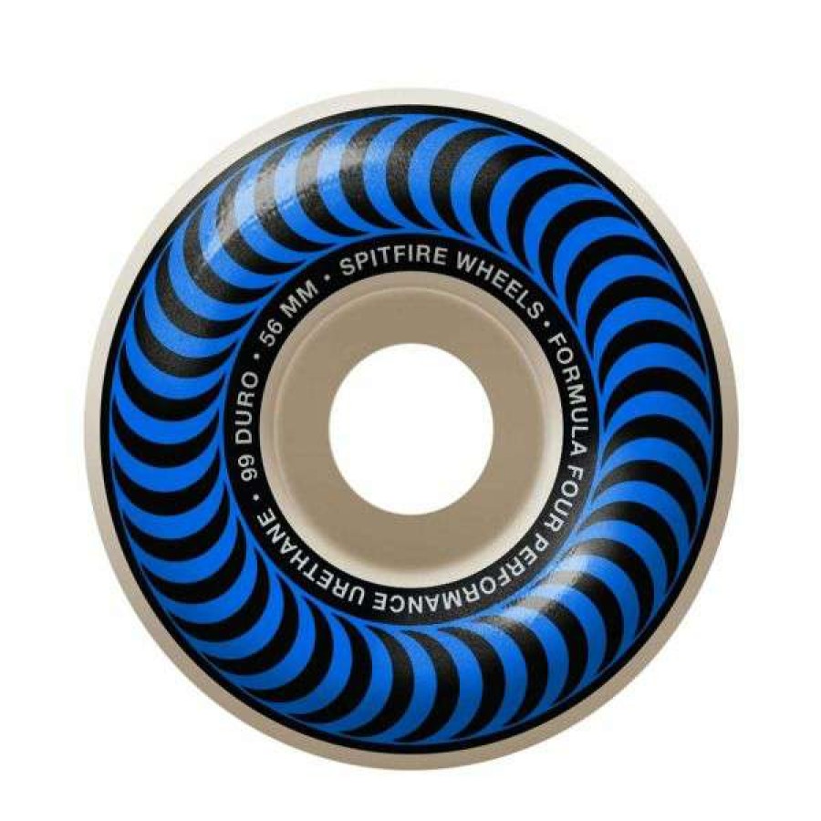 Skateboards * | Best Price Spitfire. F4 99 Classic Shape 56Mm Wheels. Natural/Blue Swirl.