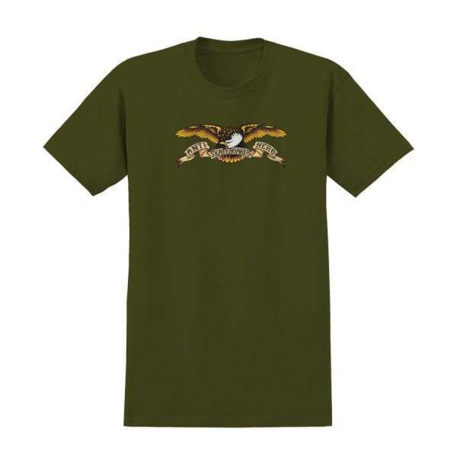 Clothing * | High Quality Anti-Hero. Eagle Youth T-Shirt. Military Green.