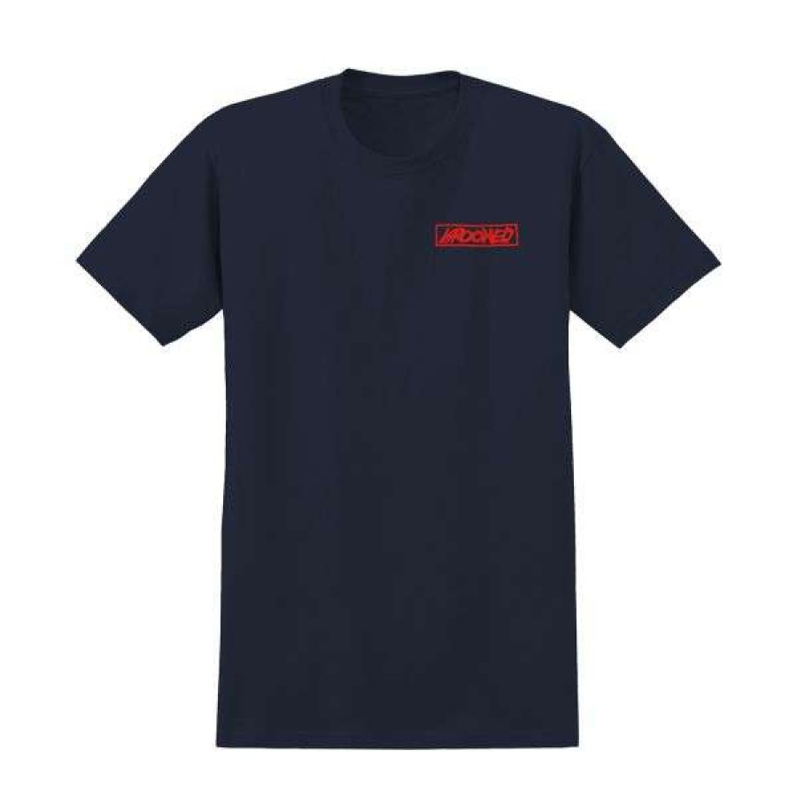 Clothing * | Clearance Krooked. Moonsmile T-Shirt. Raw/Navy.