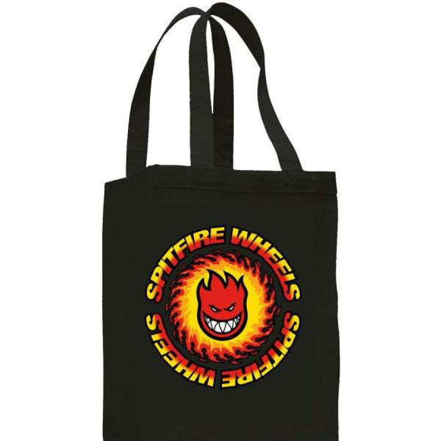 Accessories * | Bestsellers Spitfire.Og Fireball Tote Bag. Black.