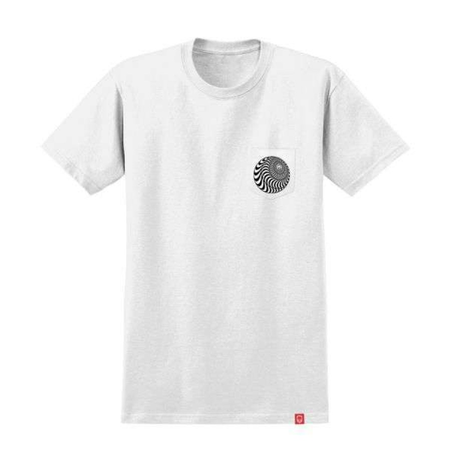 Clothing * | Official Spitfire. Skewed Classic Pocket T Shirt. White.