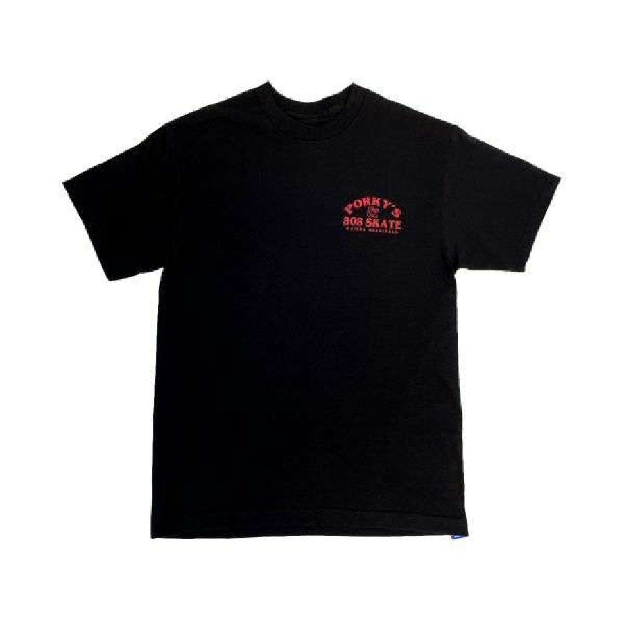 Clothing * | Top Selling 808 Skate. Porky'S X 808 Skate T-Shirt. Black.