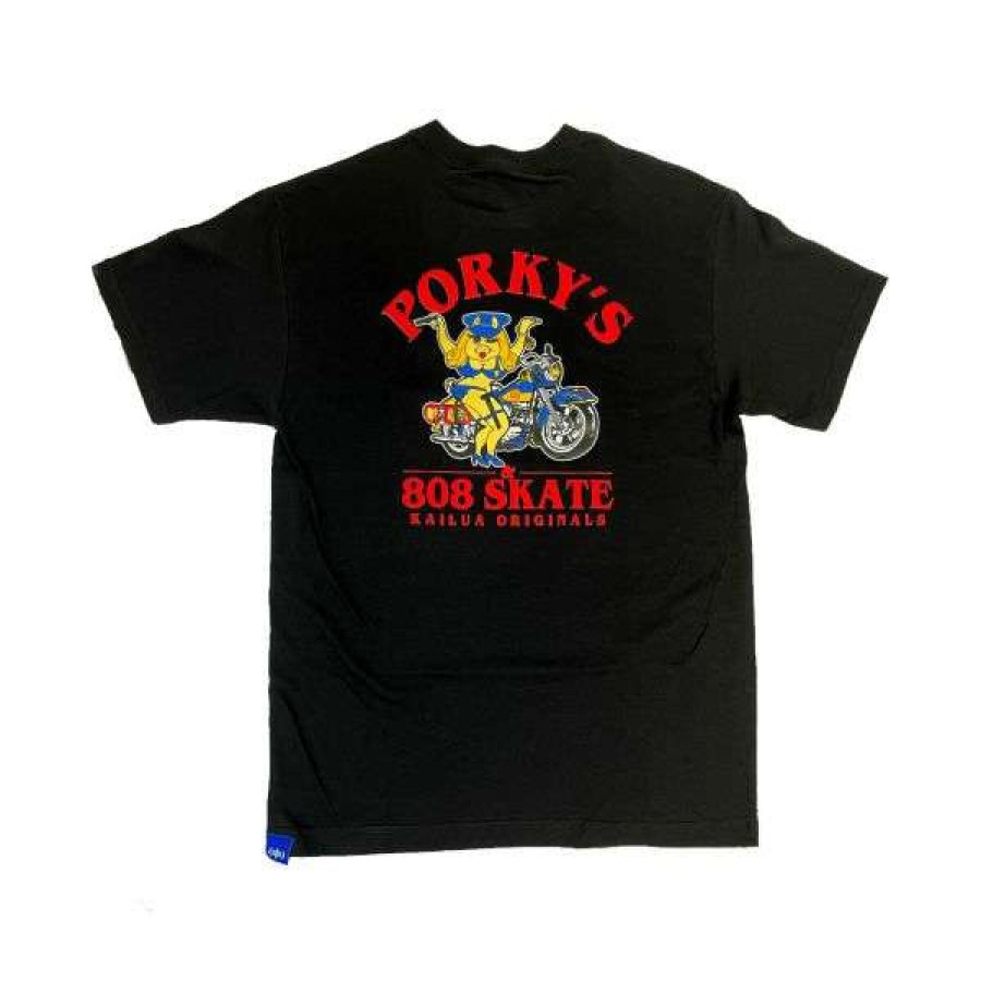 Clothing * | Top Selling 808 Skate. Porky'S X 808 Skate T-Shirt. Black.