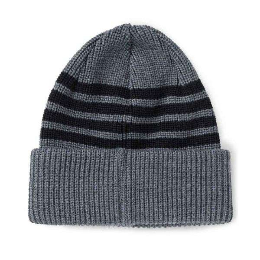 Clothing * | Discount Store Polar. Stripe Merino Beanie. Grey.