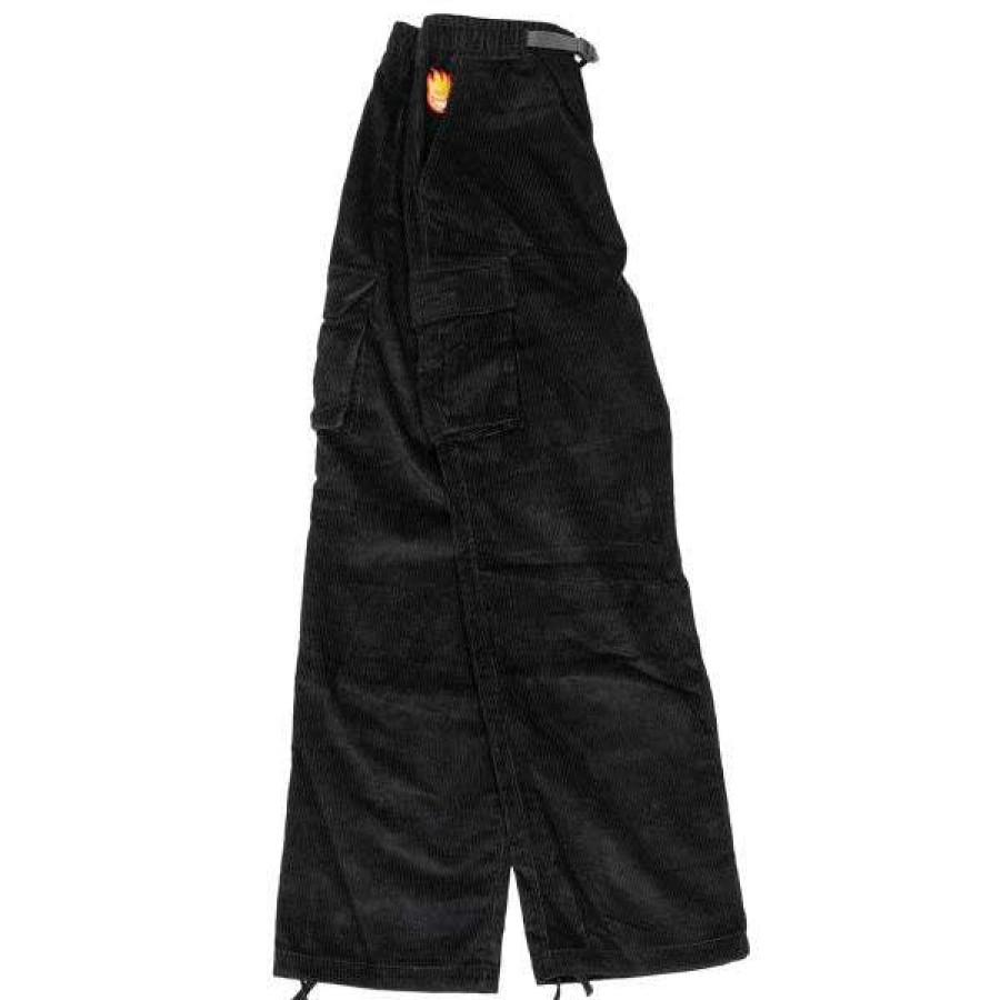 Clothing * | New Arrivals Spitfire. Big Head Fill Cargo Corduroy Pants. Black.