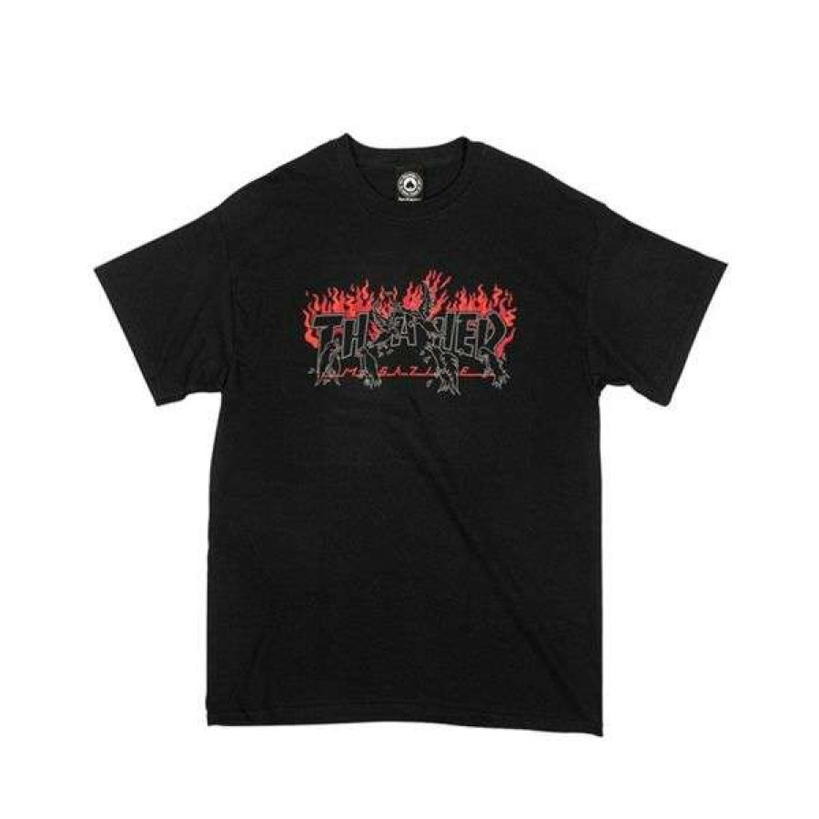 Clothing * | High Quality Thrasher. Crows T Shirt. Black.