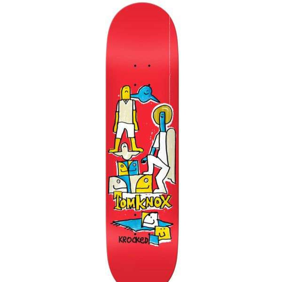 Skateboards * | Best Price Krooked. Tom Knox Debut Pro Deck 8.5 X 31.35 13.75 Wb. Red/Multi.