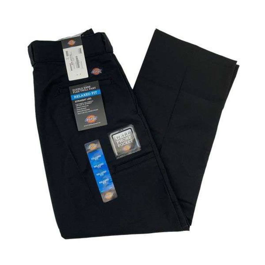 Clothing * | Discount Dickies. Relaxed Fit Double Knee Flex Twill Pants. Black.